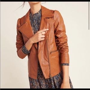 Anthropologie Petula puffed sleeve Moto Jacket size medium